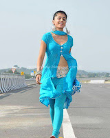 Tapsee, Hot, Navel, Show, In, Mogudu, wearing, blue, salwar, kameez