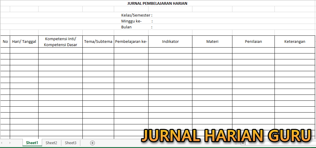 Download Aplikasi Jurnal Harian Kurikulum 2013 Lengkap 