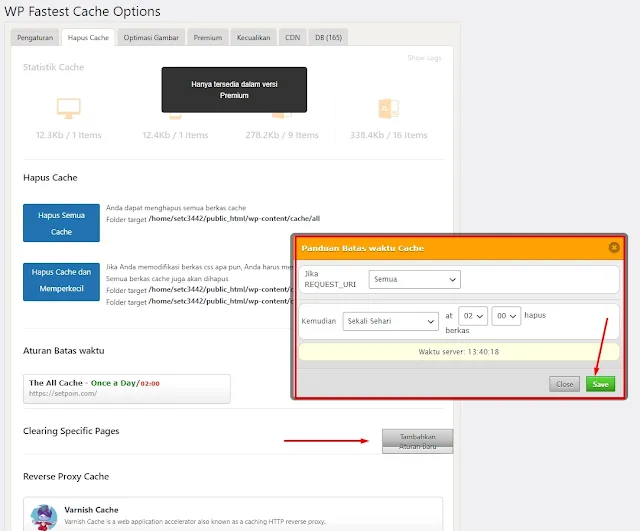 Cara Setting WP Fastest Cache