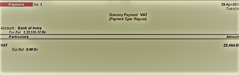 vat payable entry in tally