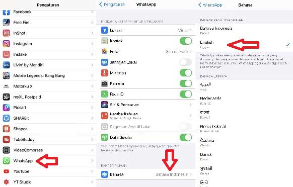 Cara Mengubah Bahasa di Whatsapp iPhone