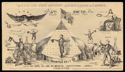 Lincoln v Davis boxing satire - civil war envelope