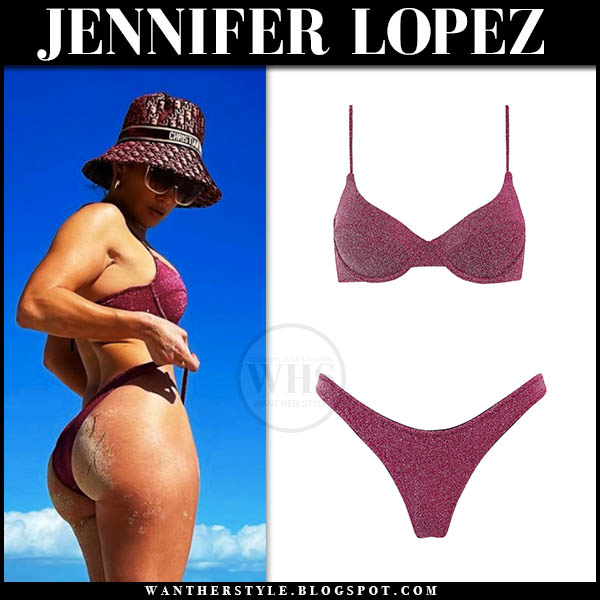 Jennifer Lopez in burgundy bikini