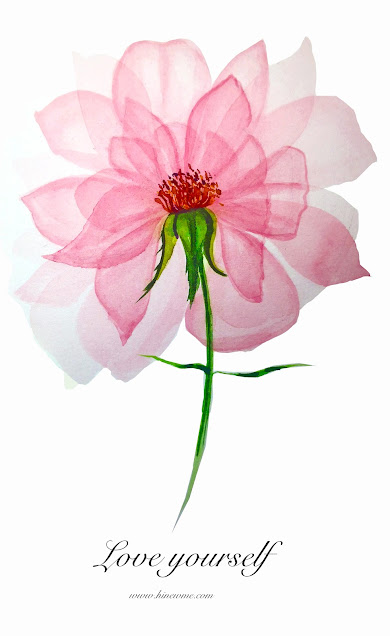 How to draw a transparent watercolor flower, come to see my online class