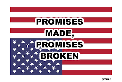 MEME - Promises Made, Promises Broken - Upside Down American Flag - gvan42