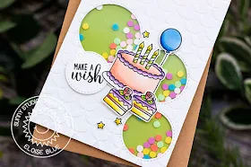 Sunny Studio Stamps: Moroccan Circles Staggered Circles Make A Wish Birthday Shaker Card by Eloise Blue