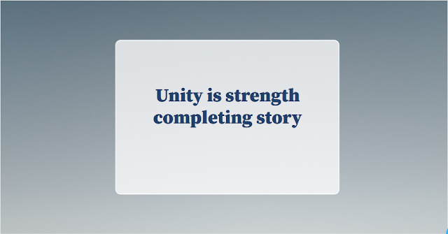 Unity is strength completing story