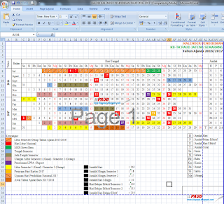 Download Contoh Kalender Pendidikan PAUD 2016/2017 Excel Gratis