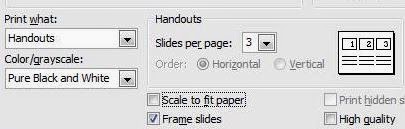 Print Options of PowerPoint 2003