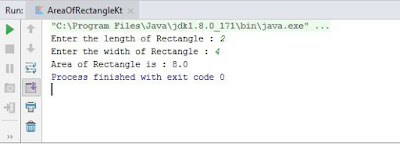 Program to find an area of the rectangle in Kotlin
