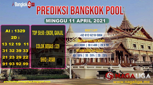 PREDIKSI BANGKOK  MINGGU 11 APRIL 2021