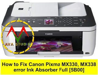 How to Reset Canon Pixma MX330, MX338 error Ink Absorber Full [5B00]