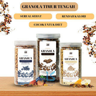 Granola Timur Tengah 500 gr Sereal Sarapan Sehat Rasa Lezat dan Renyah Almond dan Mete dalam Granola Rasa Gurih Granola