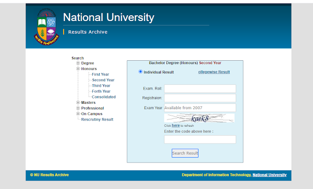 NU Honours 2nd year Result 2020 | nu.ac.bd | BD Result