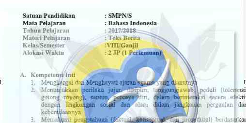 Rpp Kurikulum 2013 Smp Bahasa Indonesia Kelas 8 Revisi