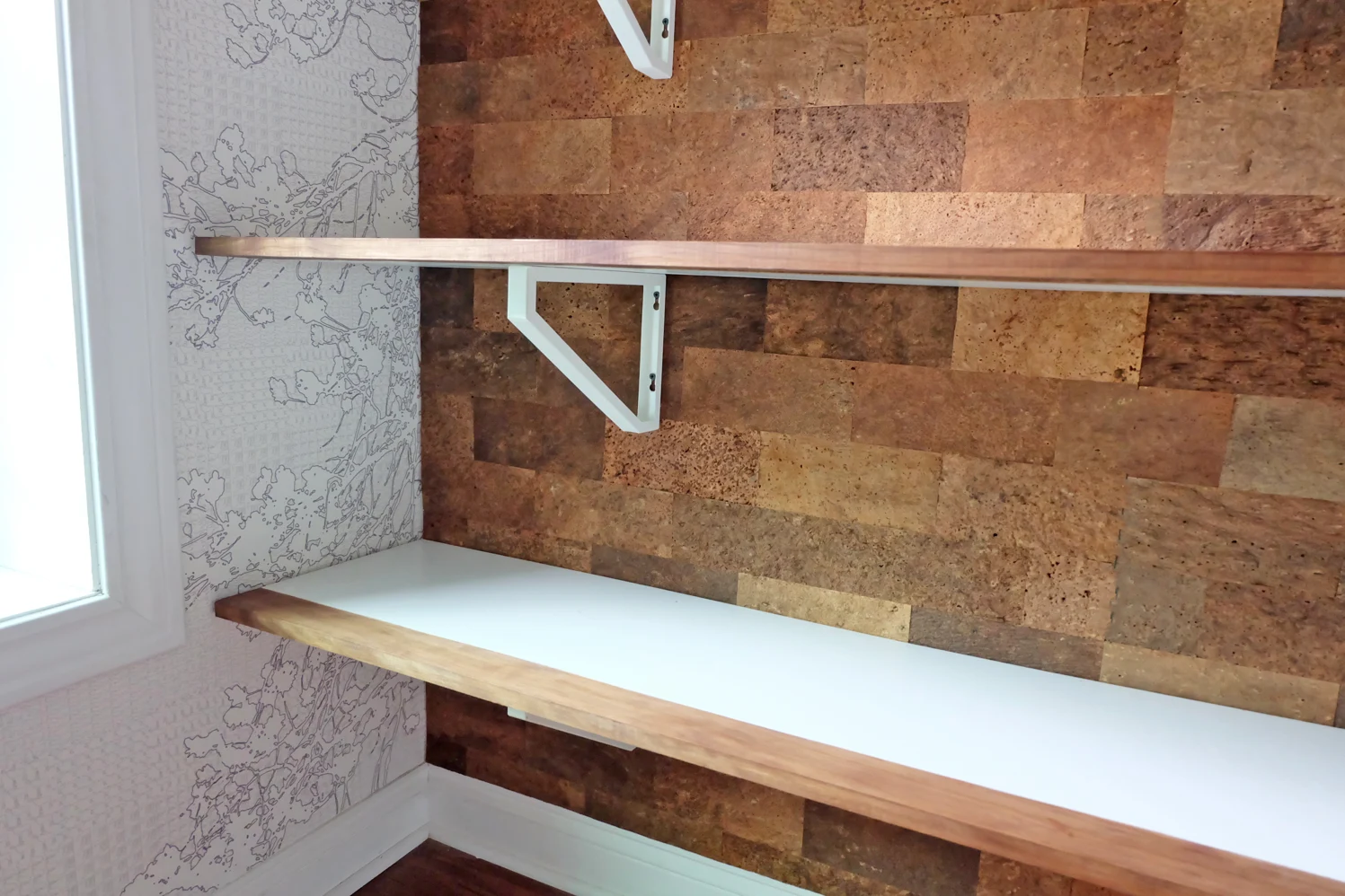 shelves made deeper with pine lumber