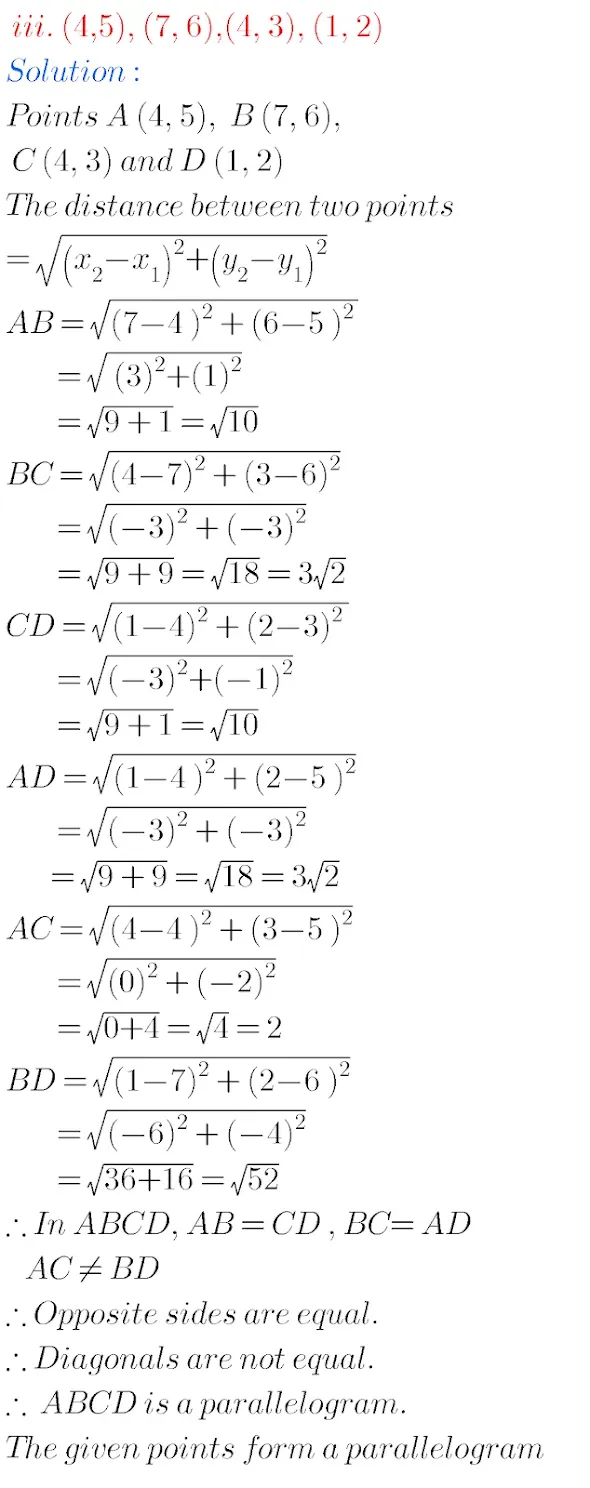 CO-ORDINATE  GEOMETRY  EXCERCISE-7.1   Q.NO.9