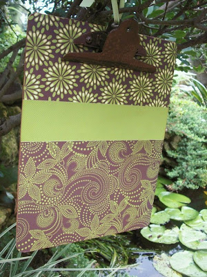 clipboard in browns and greens