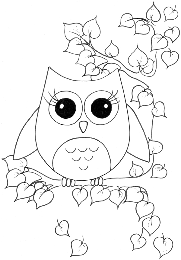 e cute owl Colouring Pages
