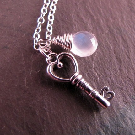  Necklace Meaning on Etsy Giveaway   Key To My Heart Sterling Silver Charm Necklace