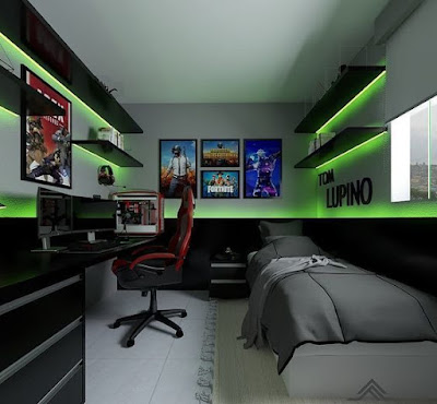 22+ Small Gaming Room Ideas with Bed Chair and Table Photos