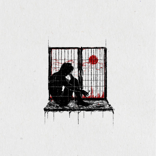 black, red, white, graphics, cage, blood, art, shell, batterfly