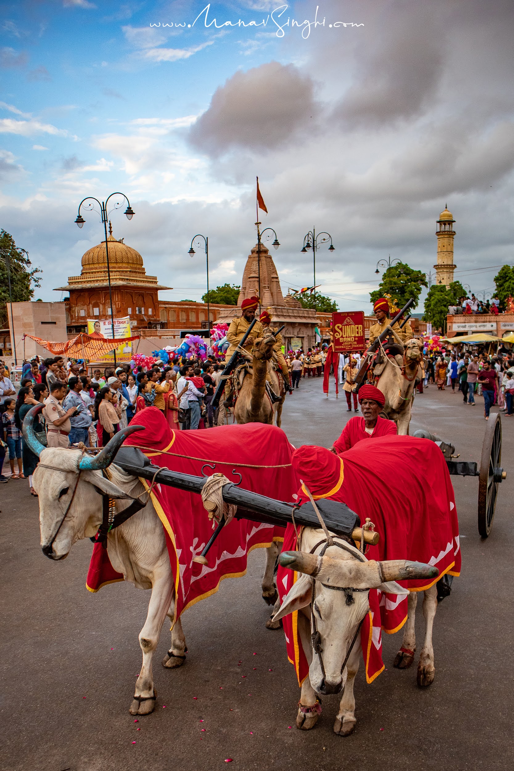 Teej Festival Jaipur Rajasthan 2022 Bullock Cart and Camels