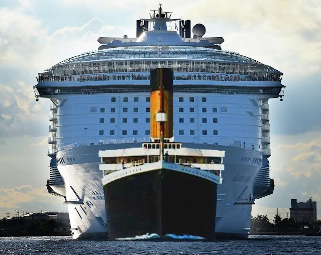 Comparación tamaño Titanic vs Icon of the Seas