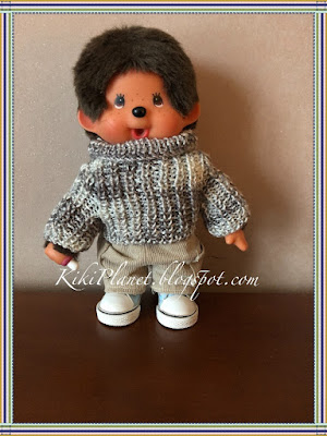 kiki monchhichi pull tricot vêtement poupée knitting sweater clothes handmade fait main