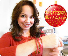 Glitter Bangles, DIY Glitter Bracelet, How to make bracelets with glitter, Christmas jewellery