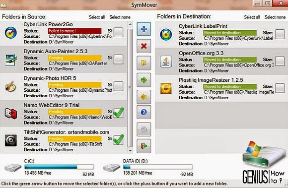 How to Restore Installed Apps on Reinstalled windows OS via geniushowto.blogspot.com using symmover to move apps to non-windows directory