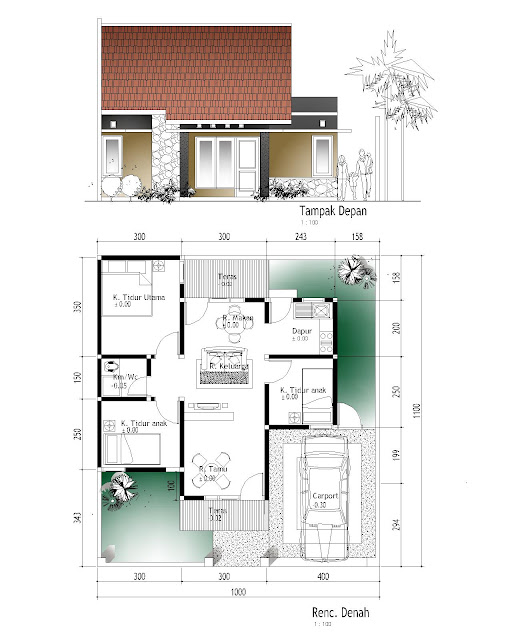 Desain Rumah Sederhana Type 56