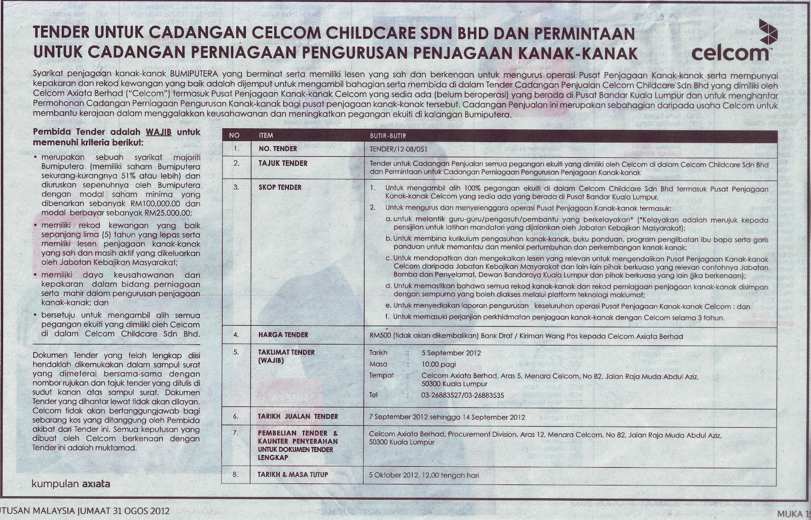 Surat Acara Merentas Desa Kepada Ibu Bapa