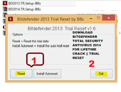 How To reset BITDEFENDER TOTAL SECURITY ANTIVIRUS 2014