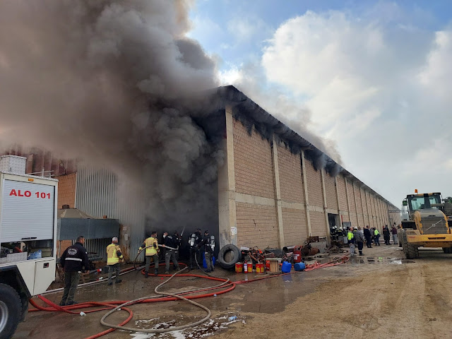 Fire in brick factory in Hasolat north Cyprus