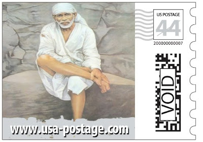 Shirdi Sai Baba in US Postage
Stamp With Hindu Deities