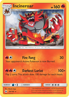 Incineroar Sun and Moon Pokemon Card