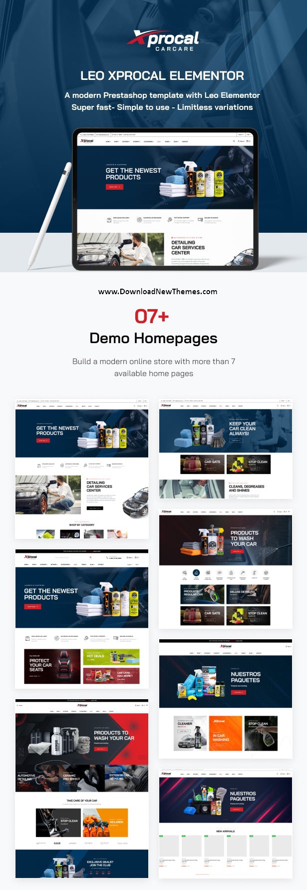 Leo Xprocal Elementor - Car Care Prestashop Theme Review