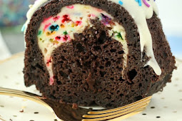 Chocolate Funfetti Cheesecake Bundt Cake