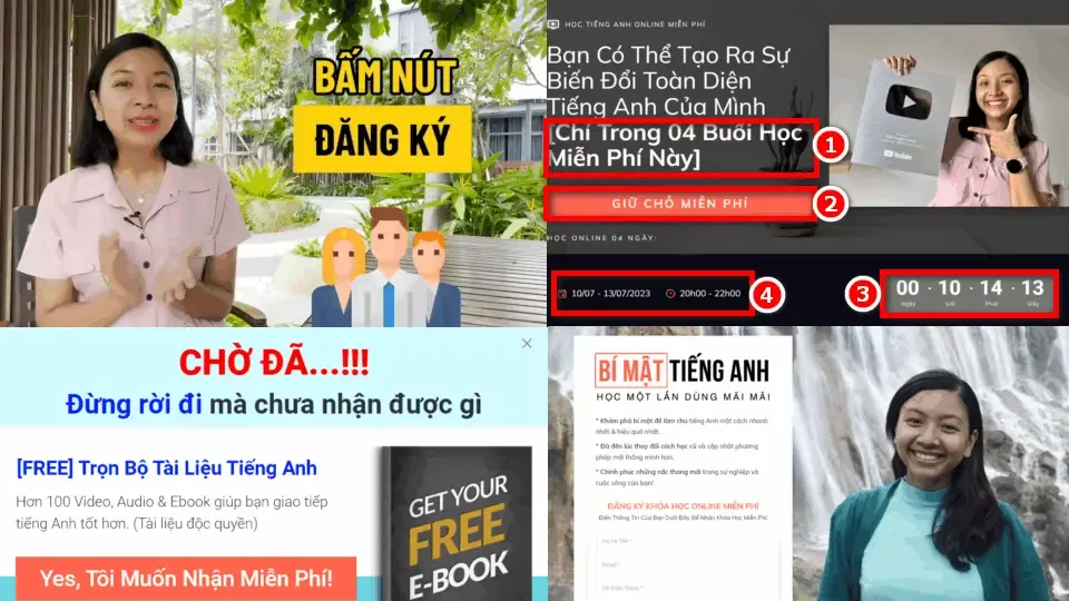 Hình 1: áp dụng chương trình cho video quảng cáo thực tế lĩnh vực đào tạo tiếng anh.