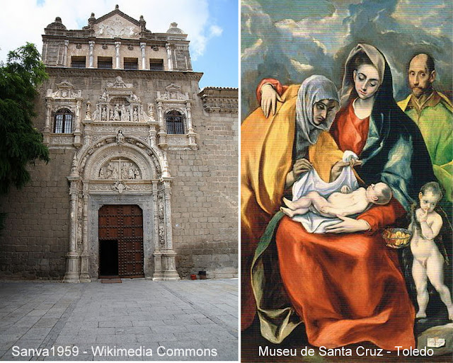 Museu de Santa Cruz, em Toledo, e a tela "A Sagrada Família", de El Greco