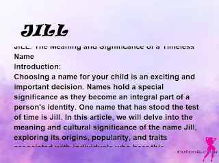 meaning of the name "JILL"