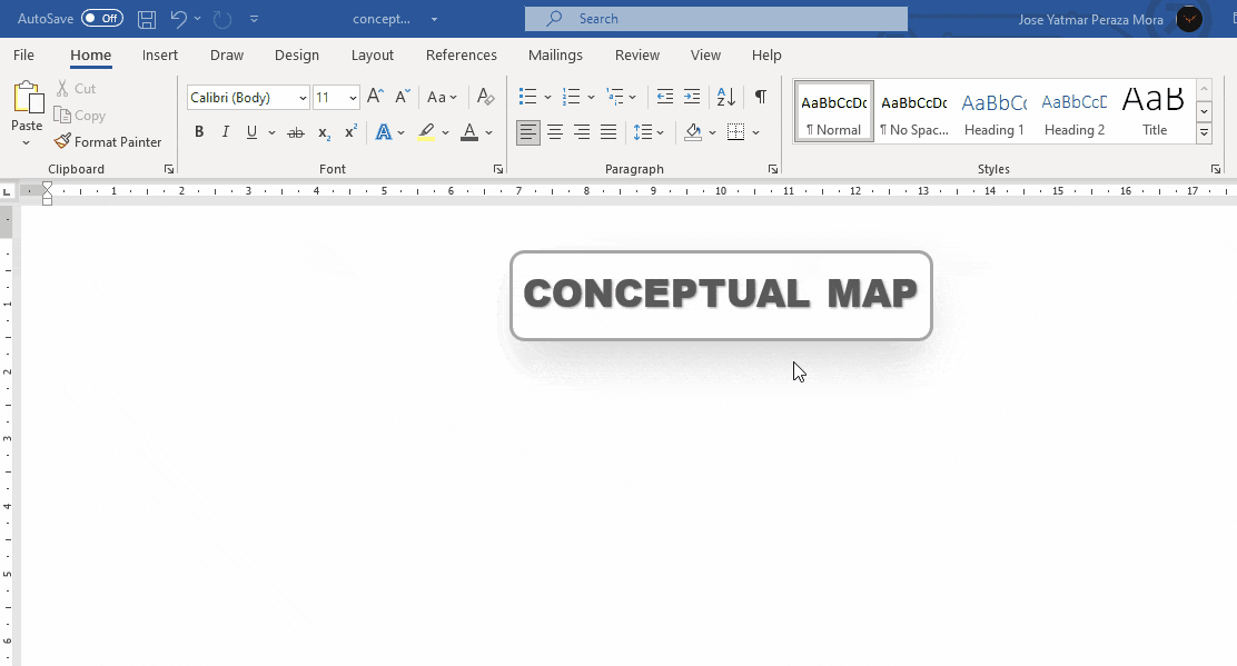 creating secondary concepts of the concept map in Word