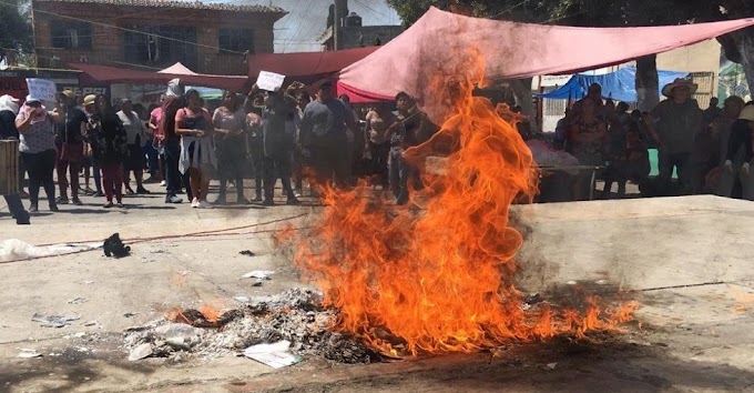 Estados//Pobladores de Morelos hacen nuevo recorrido contra consulta por termoeléctrica; queman urna