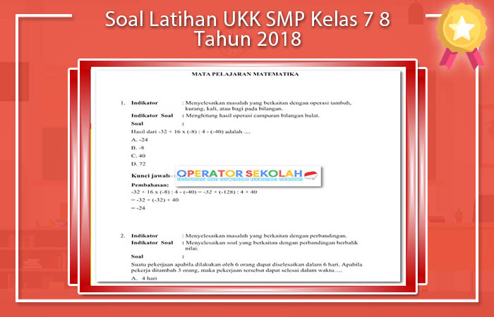 Soal Latihan UKK SMP Kelas 7 8 Tahun 2019