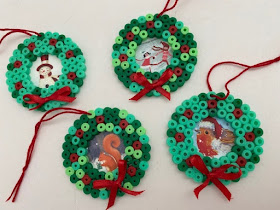 Hama bead mini wreath ornament tutorial