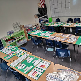 Rhonda putting together her 6th grade math word wall