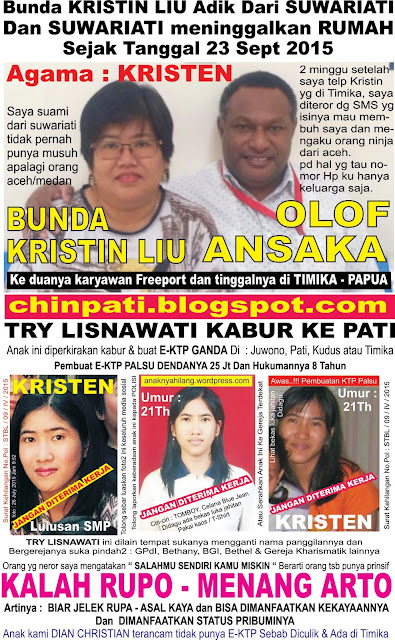 Anak hilang, Penculikan, E-KTP Ganda / ASPAL, Istri kabur