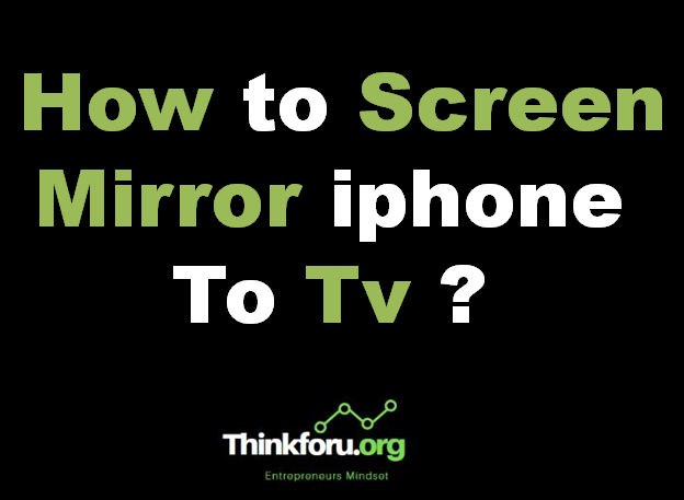 Cover Image Of How to Screen Mirror iPhone To TV ?