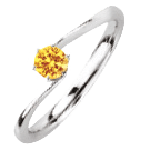 A001のリング形状、オレンジダイヤはハートインダイヤモンド製